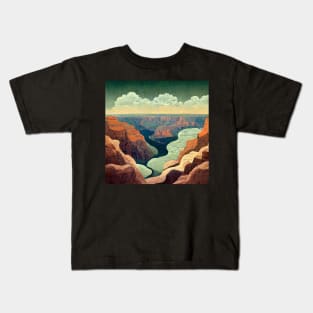 Cartoon image of the Grand Canyon with pastel colors. Kids T-Shirt